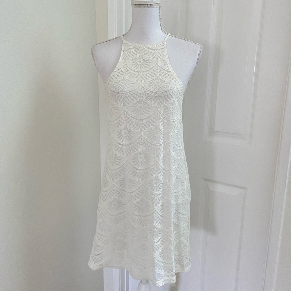 Nordstrom BP Ivory Lace Sleeveless Dress Sz Large